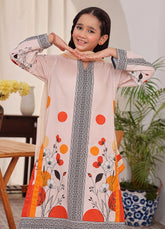 Printed lawn 3 piece stitched suit for girls