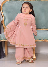 khaddar formal 3 piece stitched suit for kids