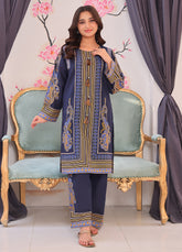 Khaddar Navy Kurti with Coordinating Trouser