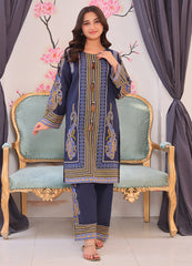 Khaddar Navy Kurti with Coordinating Trouser