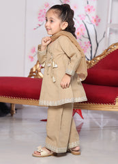 khaddar formal 3 piece stitched suit for kids