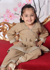 khaddar formal 3 piece stitched suit for kids