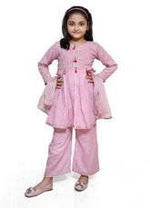 Light pink grils formal 3 piece stitched suit