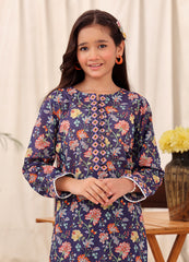 blue printed 2 piece casual suit