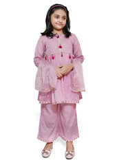 Light pink grils formal 3 piece stitched suit