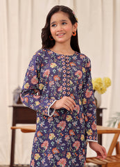 blue printed 2 piece casual suit