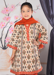 khaddar formal 3 piece stitched suit for kids