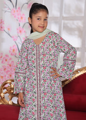 Floral Khaddar Kurti & Trouser Set — Pink & Mint