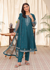 Embroidered formal 3 piece suit for girls