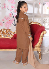 khaddar formal 3 piece stitched suit for kids