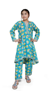 Printed 2pc stitched suit