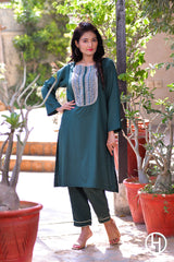 EMBROIDERED SUIT 3PCS STITCHED (KHES-05)