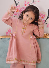 khaddar formal 3 piece stitched suit for kids