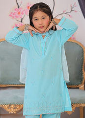 Embroidery Lawn 3‑Piece Suit — Light Blue (2-10 Years)