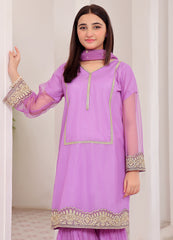 Embroidered formal 3 piece suit for girls
