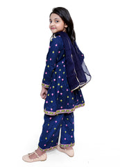 Blue girls formal 3 piece stitched suit