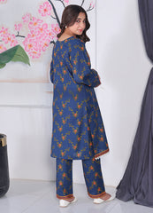 Blue Floral Khaddar Kurti & Trouser Set