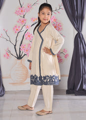 khaddar formal 3 piece stitched suit for kids