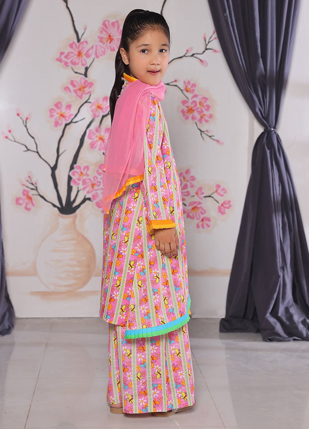 khaddar formal 3 piece stitched suit for kids