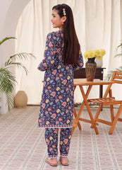 blue printed 2 piece casual suit