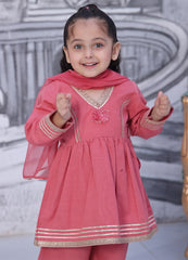 khaddar formal 3 piece stitched suit for kids