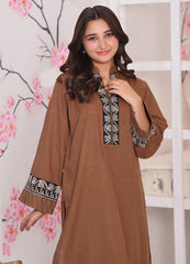 Khaddar Brown Embroidered Set
