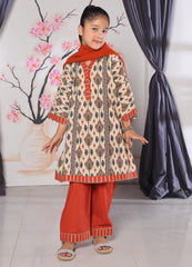 khaddar formal 3 piece stitched suit for kids