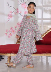 Floral Khaddar Kurti & Trouser Set — Pink & Mint