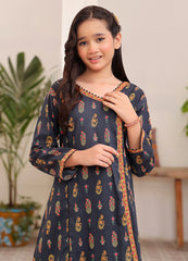 Navy blue Printed 2 piece lawn casual suit
