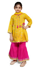 Mustard and Pink 3pc stitched suit