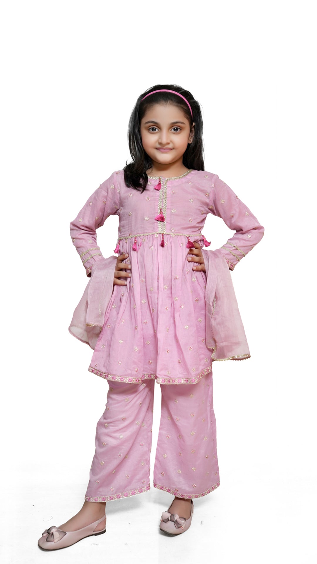Pink kids stitched 3pc suit