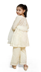 White kids stitched 3pc suit