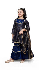 Dark blue kids stitched 3pc suit