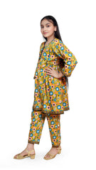 Multi color printed stitched 2pc suit